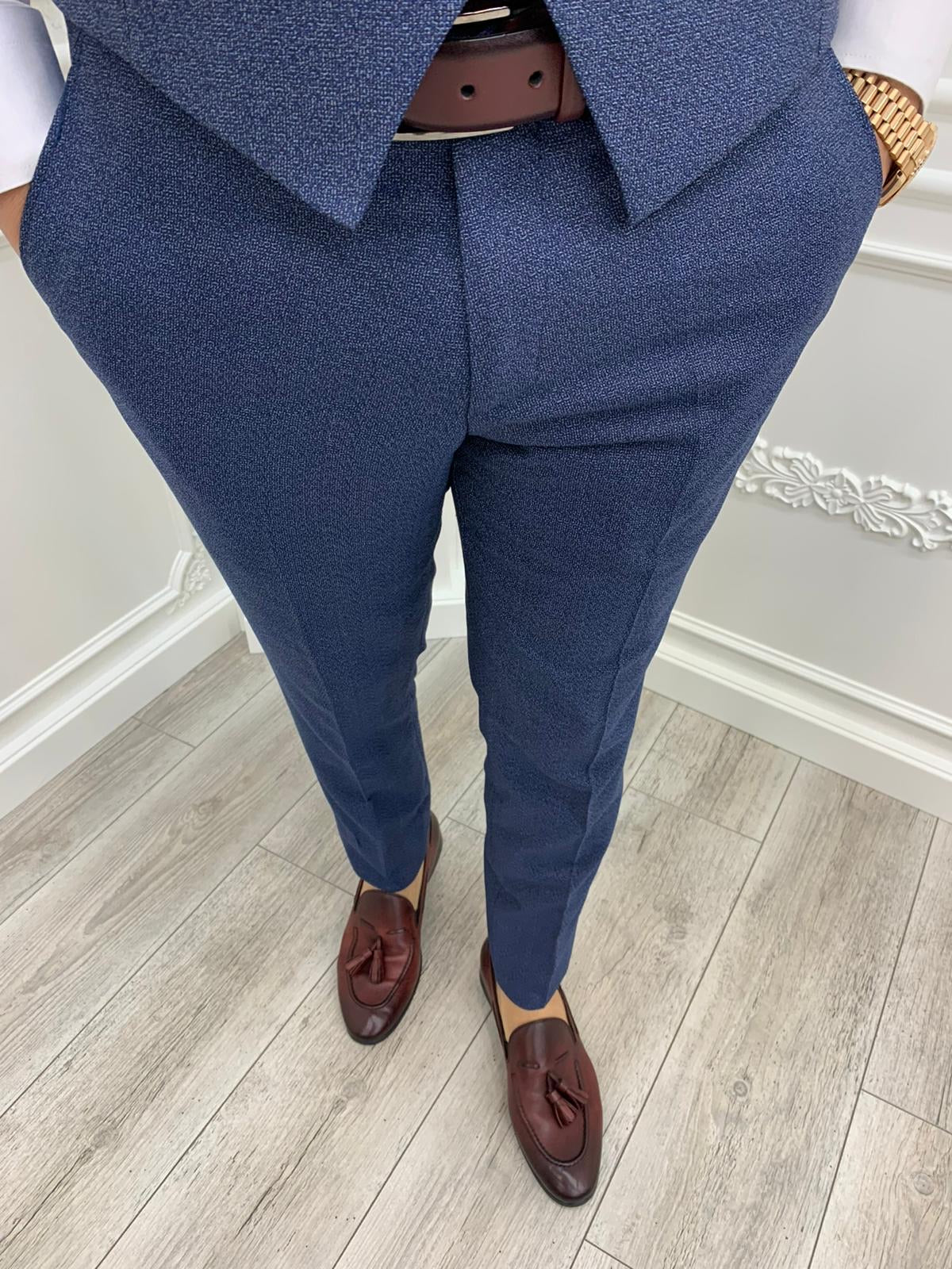 Casatani Blue Slim Fit Plaid Suit-baagr.myshopify.com-1-BOJONI