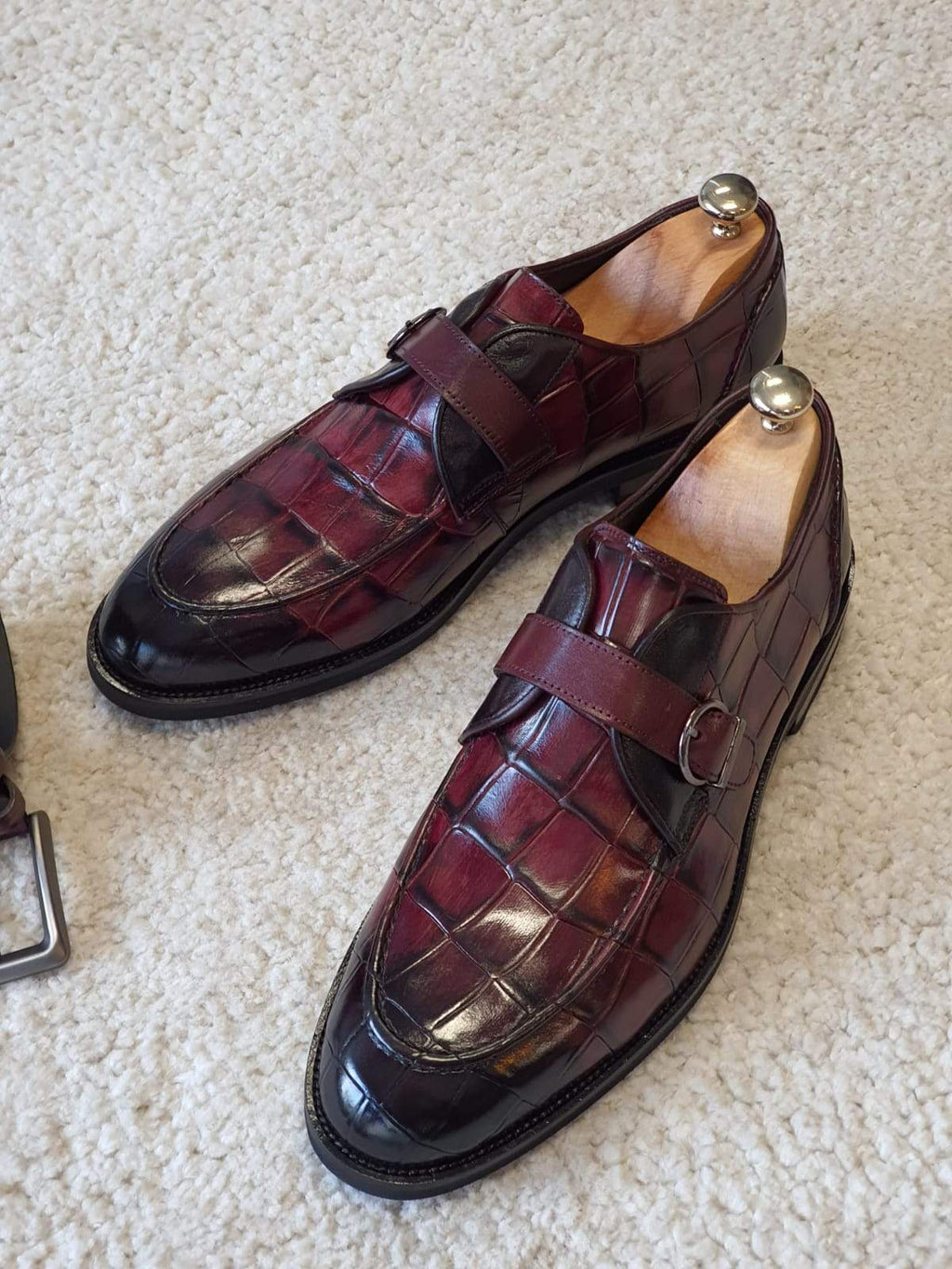 Antonio Burgundy Buckle Loafers-baagr.myshopify.com-shoes2-brabion