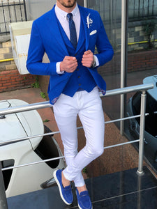 Fendis Slim-Fit Cotton Suit Vest Blue-baagr.myshopify.com-suit-BOJONI