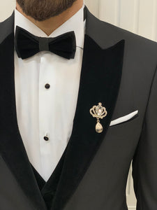 Bojoni Tishko Black Velvet  Slim Fit Tuxedo