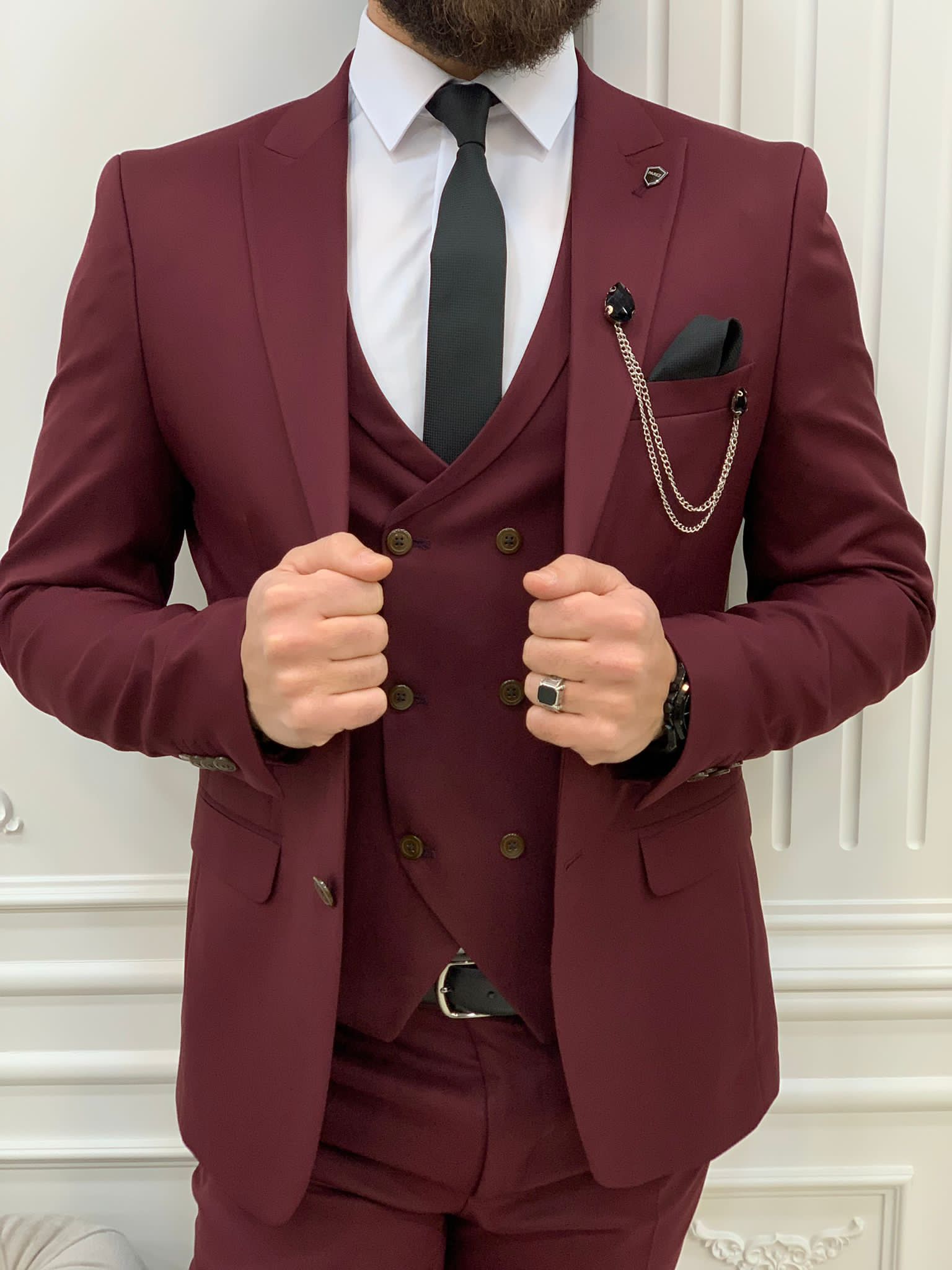 Bojoni Stefano Bordo Slim Fit Suit