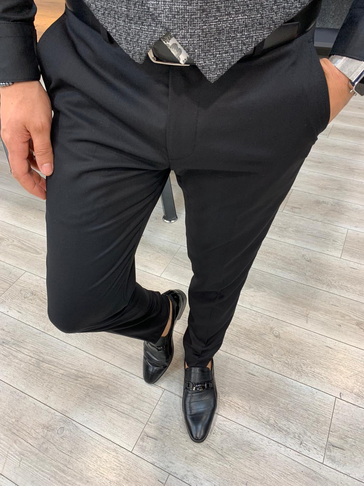 Fontetti Black Slim Fit Plaid Check Suit-baagr.myshopify.com-1-BOJONI