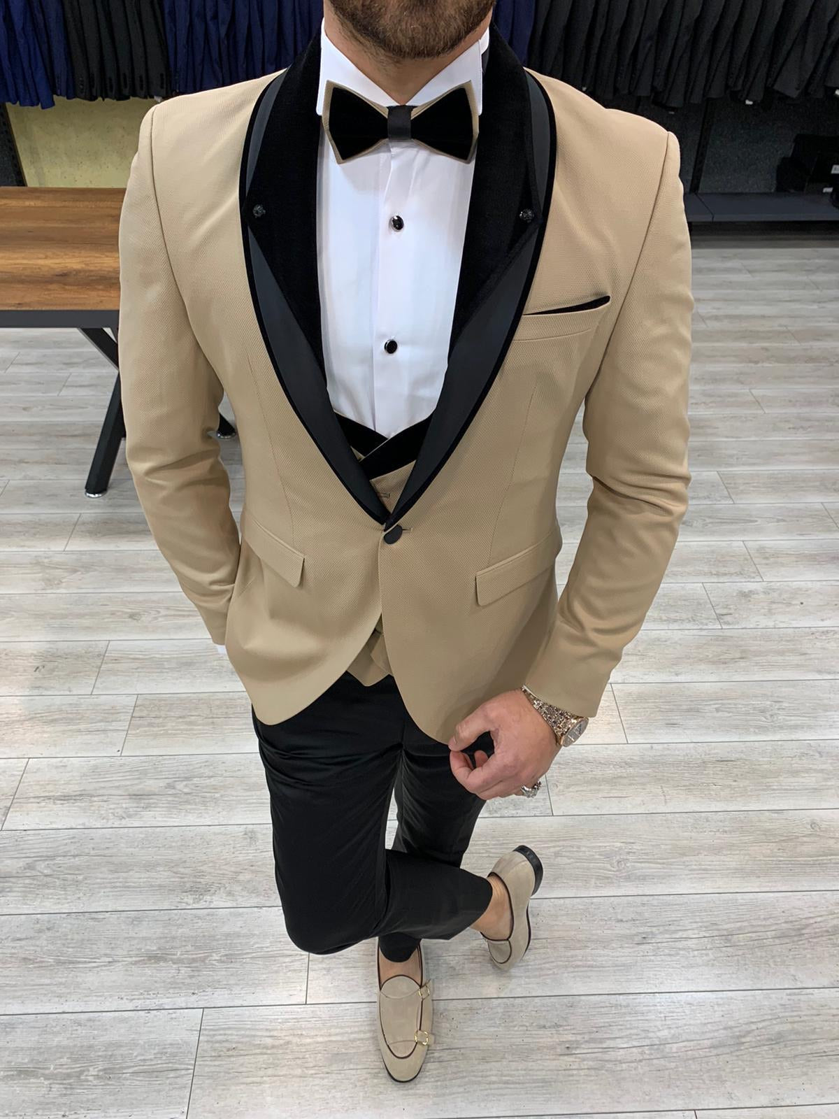 Paruri Royal Slim Fit Gold Tuxedo-baagr.myshopify.com-1-BOJONI
