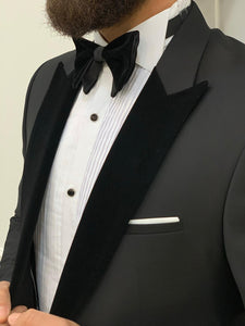 Valencia Black Velvet Slim Fit Tuxedo-baagr.myshopify.com-1-BOJONI