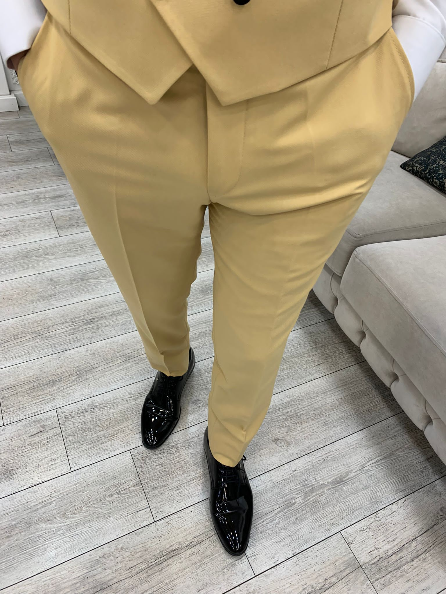 Bojoni Tishko Yellow Velvet  Slim Fit Tuxedo