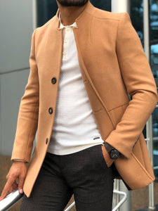 Slim-Fit Wool Coat Camel-baagr.myshopify.com-Jacket-BOJONI