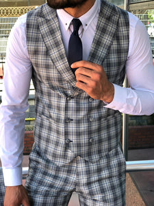 Andriano Slim-Fit Plaid Suit in Gray-baagr.myshopify.com-suit-BOJONI