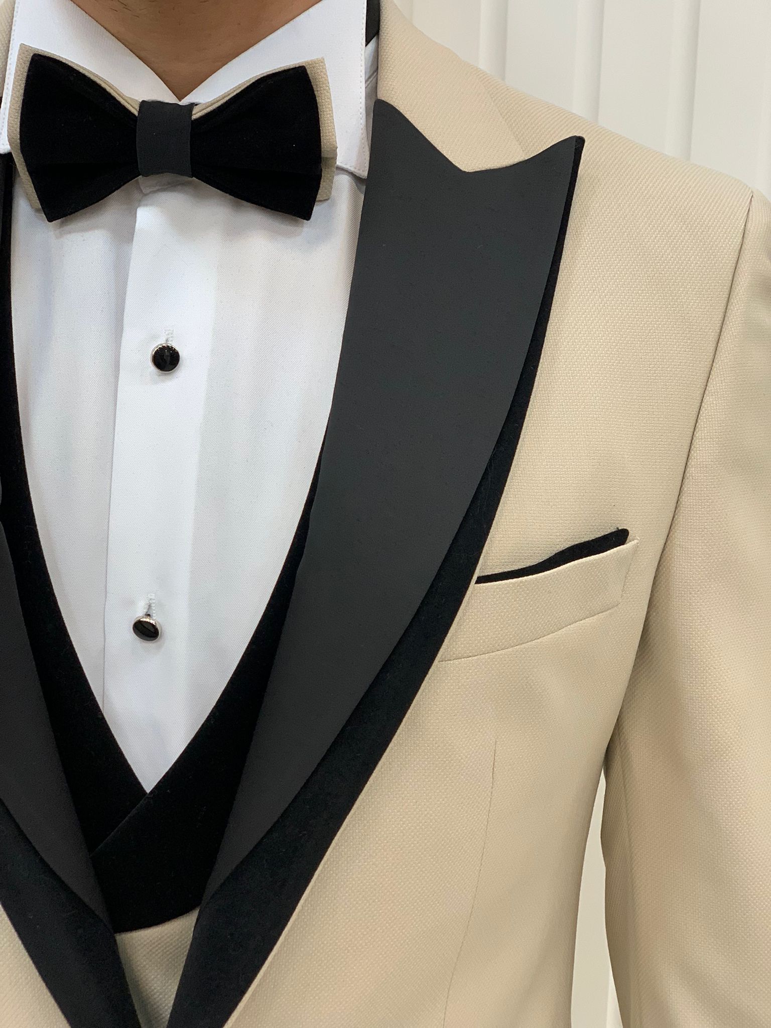 Bojoni Tishko Beige  Slim Fit Tuxedo