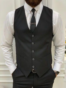 Lambrusco Black  Slim Fit Peak Lapel Striped Suit-baagr.myshopify.com-1-BOJONI