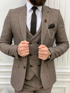 Bojoni Madison Brown Slim Fit Suit