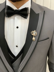 Bojoni Tishko Gray  Slim Fit Tuxedo