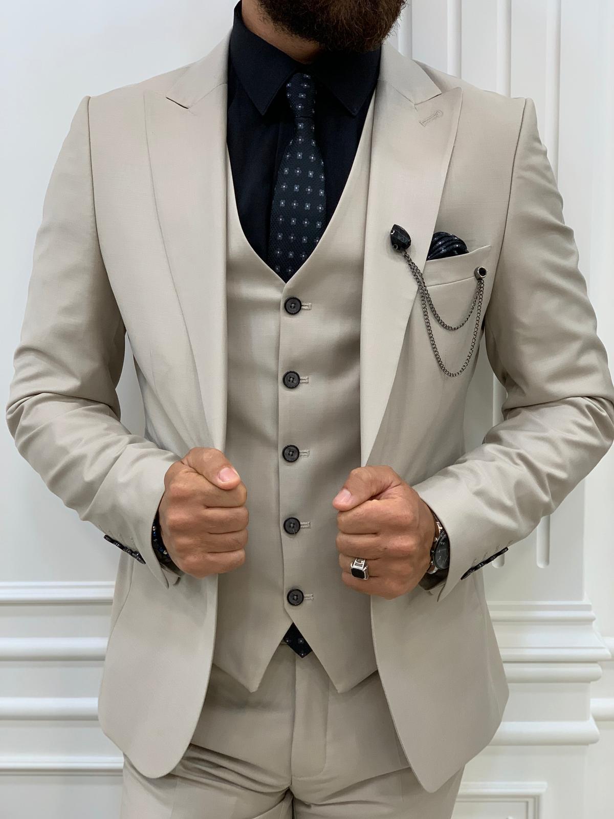 Boston Beige Slim Fit Suit-baagr.myshopify.com-1-BOJONI