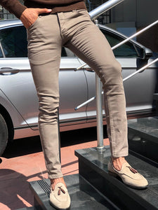 Tani Slim-fit Pants Beige-baagr.myshopify.com-Pants-BOJONI