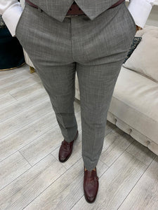 Bojoni Crystal Gray Slim Fit Suit