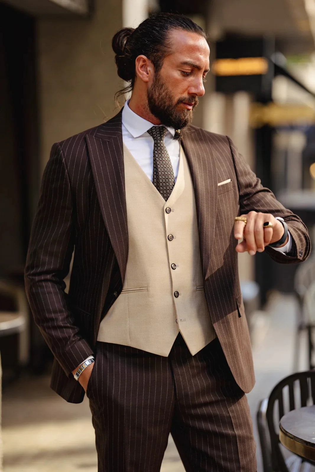 Bojoni Benevento Brown Slim Fit   Suit