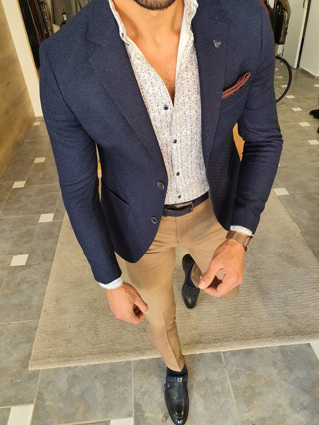 Severi Navy Blue Slim Fit Blazer-baagr.myshopify.com-blazers-BOJONI