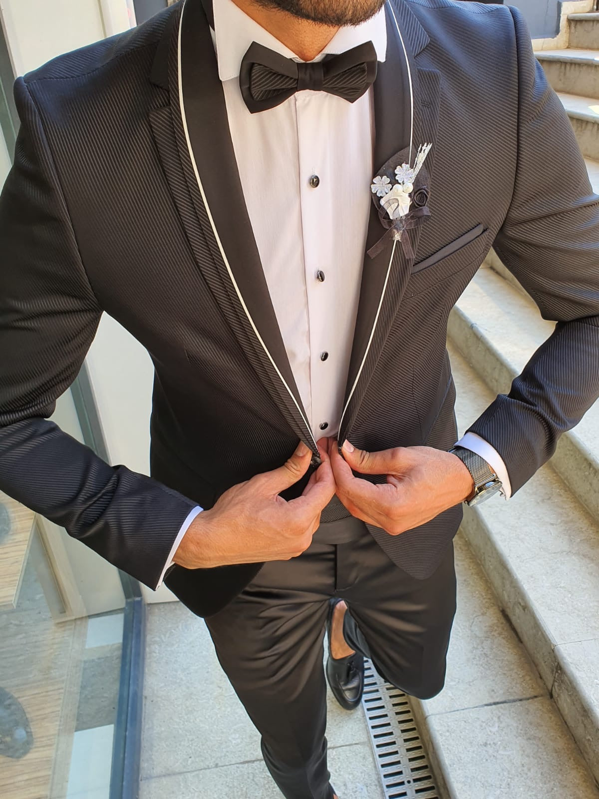 Timothy Black Slim Fit Notch Lapel Tuxedo-baagr.myshopify.com-suit-BOJONI