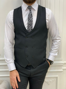 Bojoni Stefano Black Slim Fit Suit