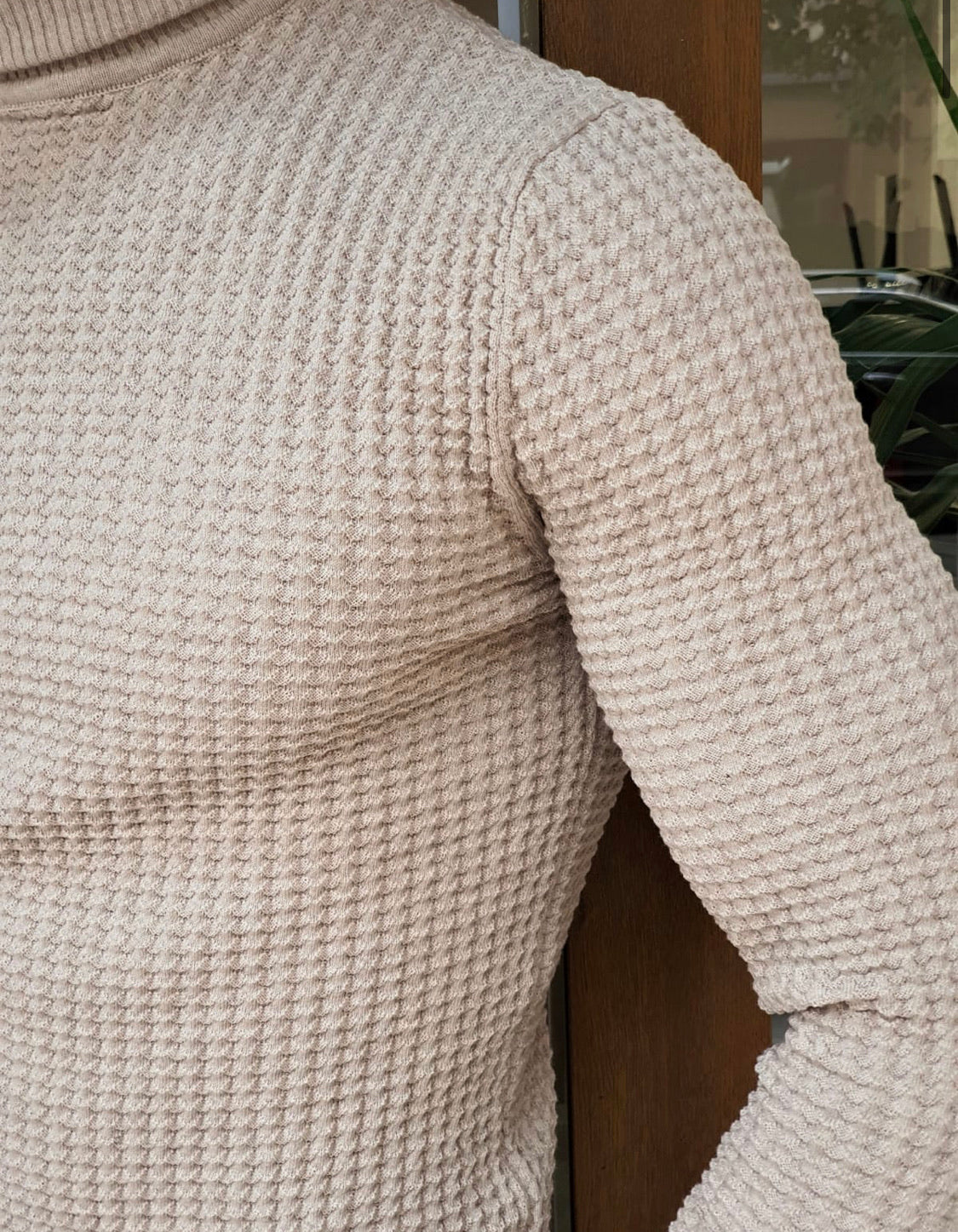 Turino Beige Slim Fit Turtleneck Sweater-baagr.myshopify.com-sweatshirts-BOJONI