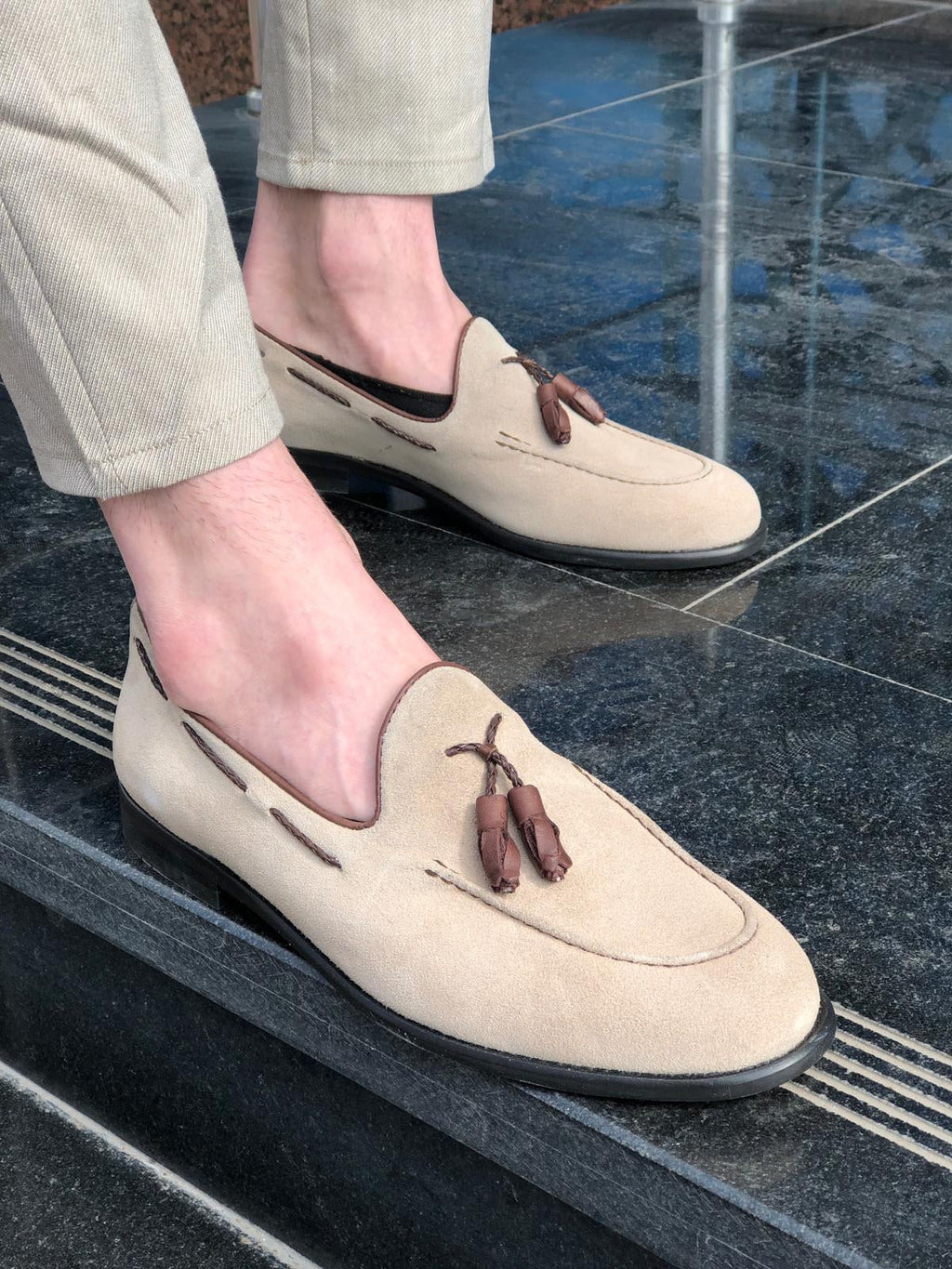 Suade Calf-Leather Loafer Shoes in Beige-baagr.myshopify.com-shoes2-BOJONI