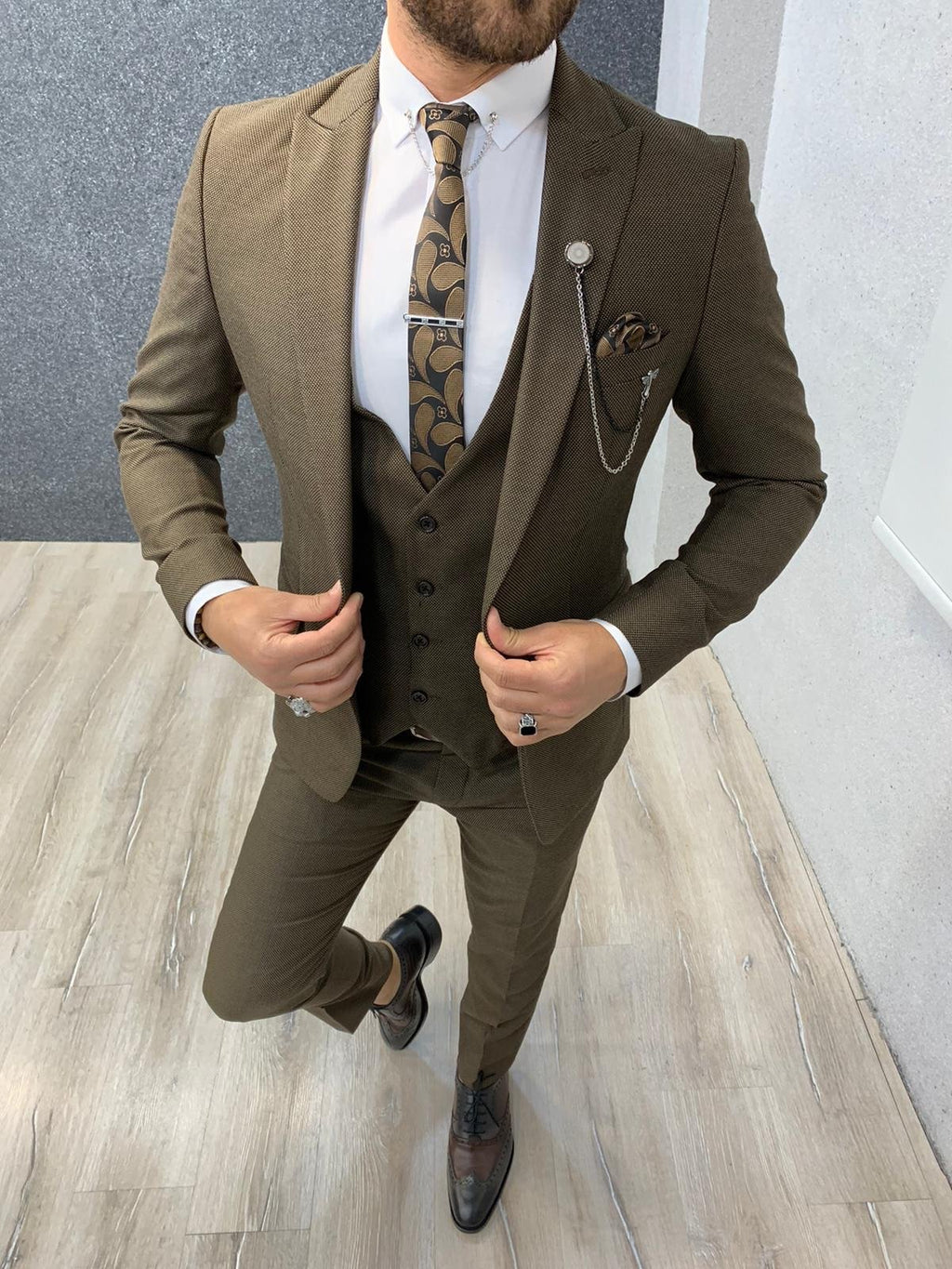 Kan Brown Slim Fit Wool Suit-baagr.myshopify.com-1-BOJONI