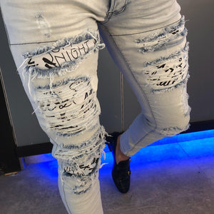 Paco Slim-Fit Ripped Jeans White-baagr.myshopify.com-Pants-BOJONI