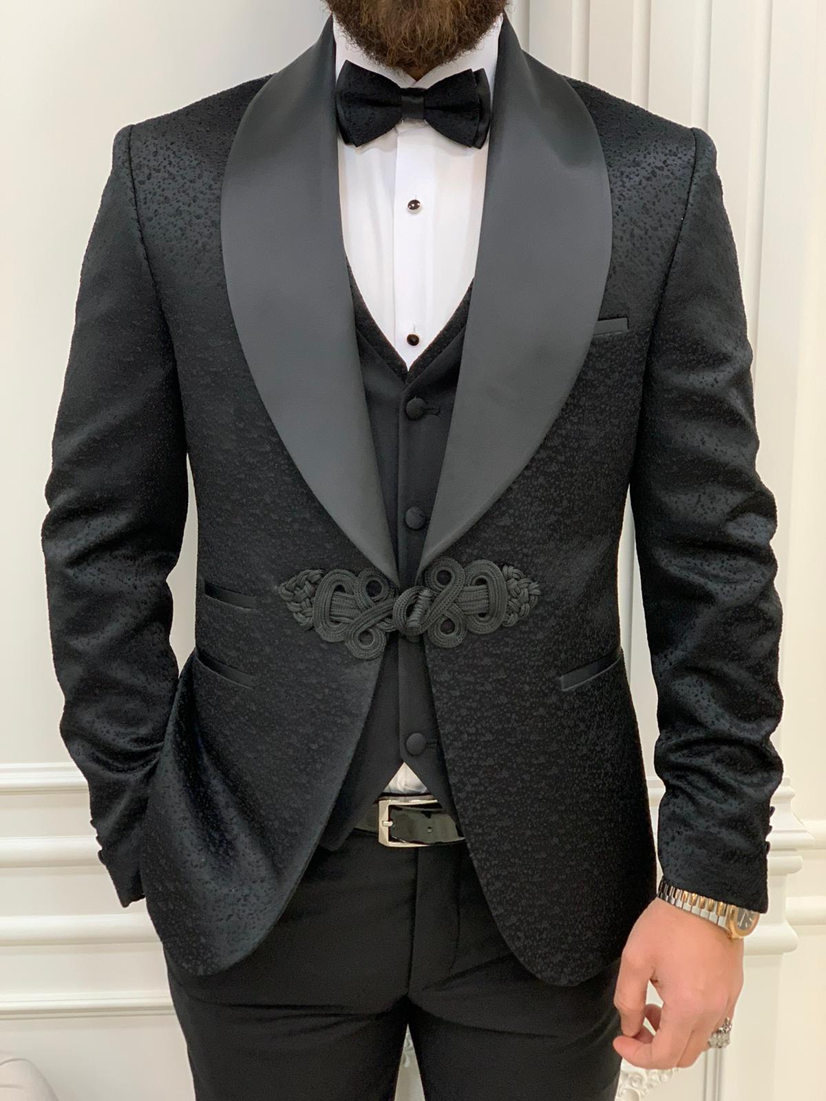 Bojoni Lopez Black Slim Fit Tuxedo