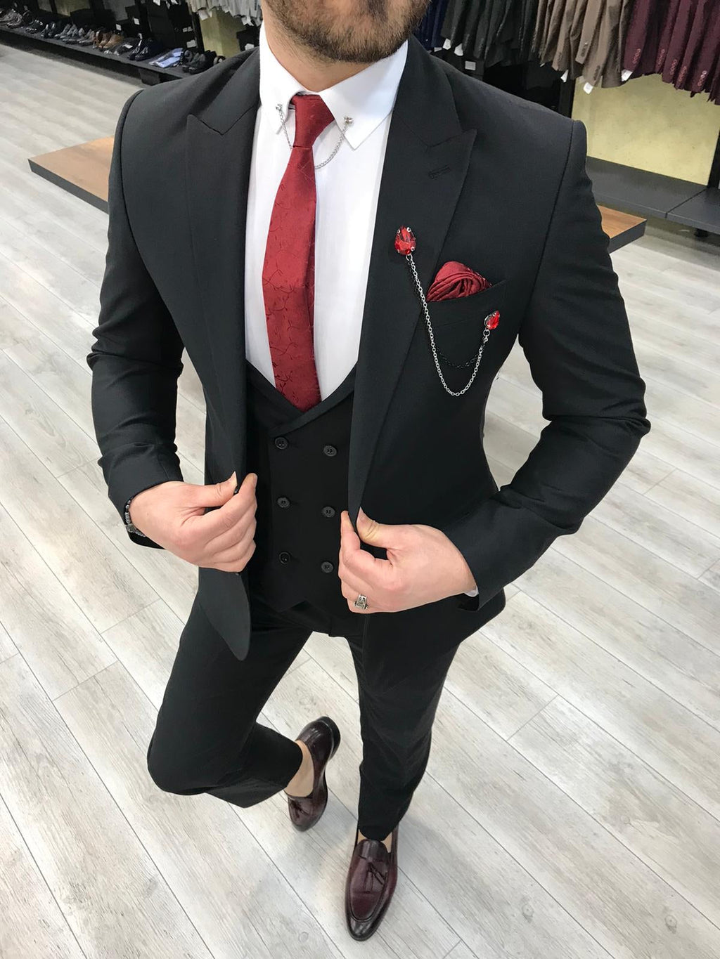 Louis Slim Fit Black Crystal  Suit-baagr.myshopify.com-1-BOJONI