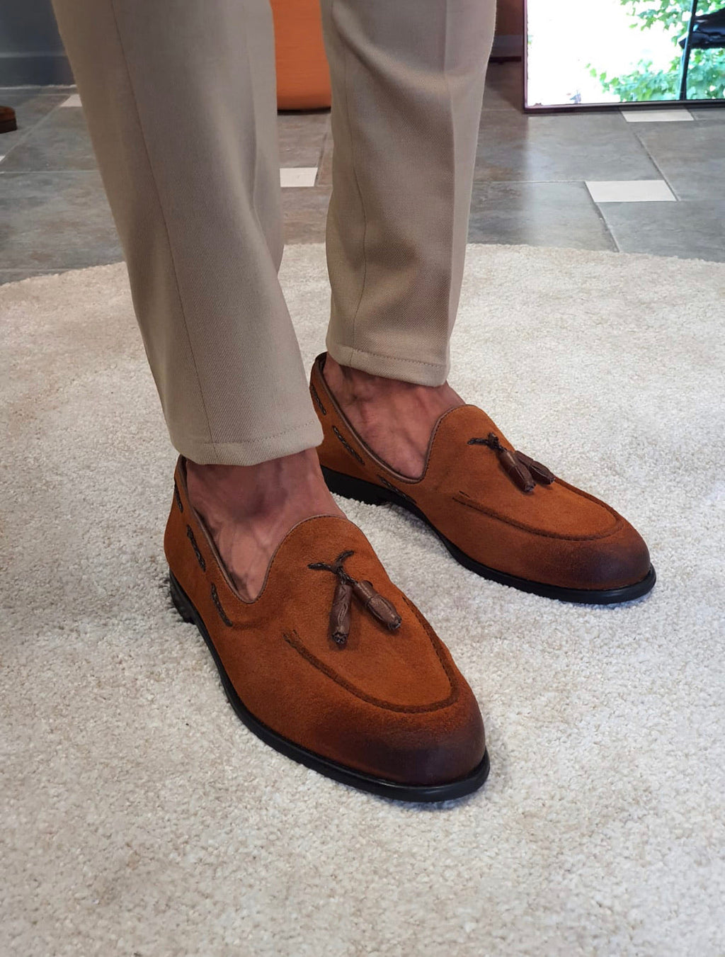 Fonzaso Tan Suede Tassel Loafers-baagr.myshopify.com-shoes2-BOJONI