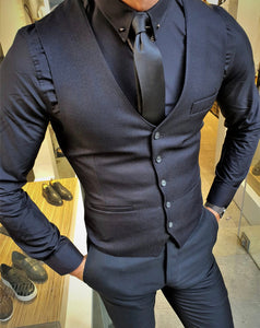 Ardenza Black Slim Fit Vest-baagr.myshopify.com-suit-BOJONI