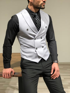 Slim-Fit Double  Breasted Vest Gray-baagr.myshopify.com-suit-BOJONI