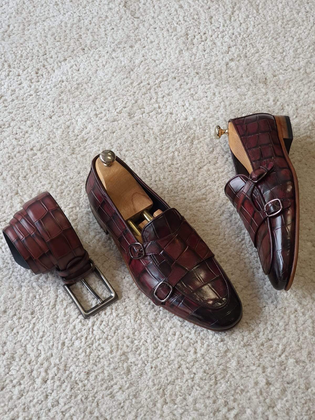 Antonio Burgundy Double Monk Strap Loafers-baagr.myshopify.com-shoes2-brabion