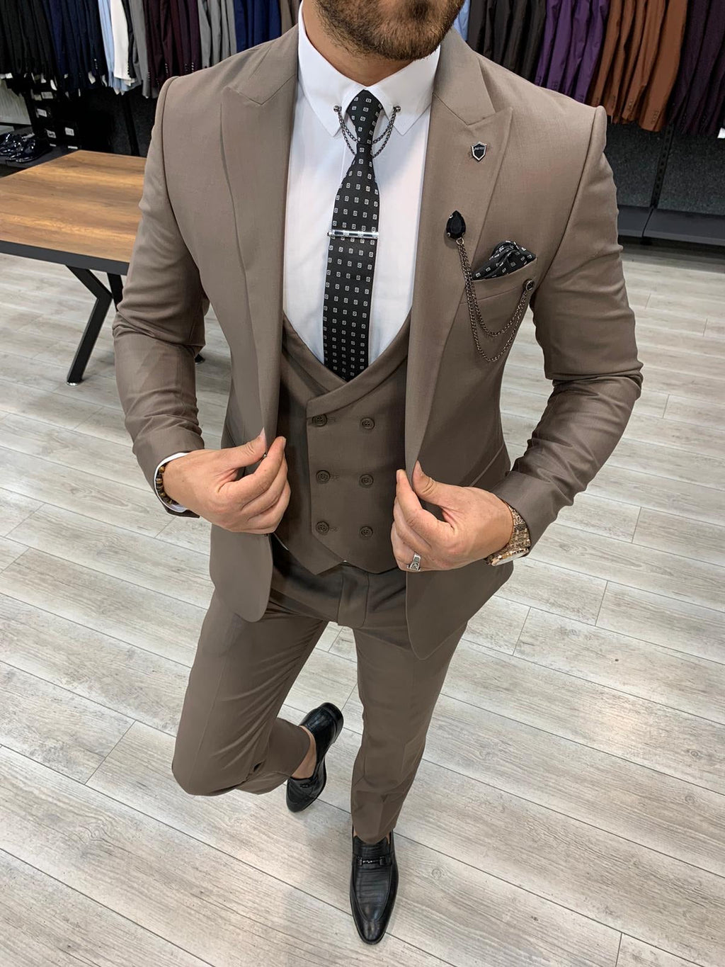 Verona Coffee Slim Fit Wool Suit-baagr.myshopify.com-1-BOJONI