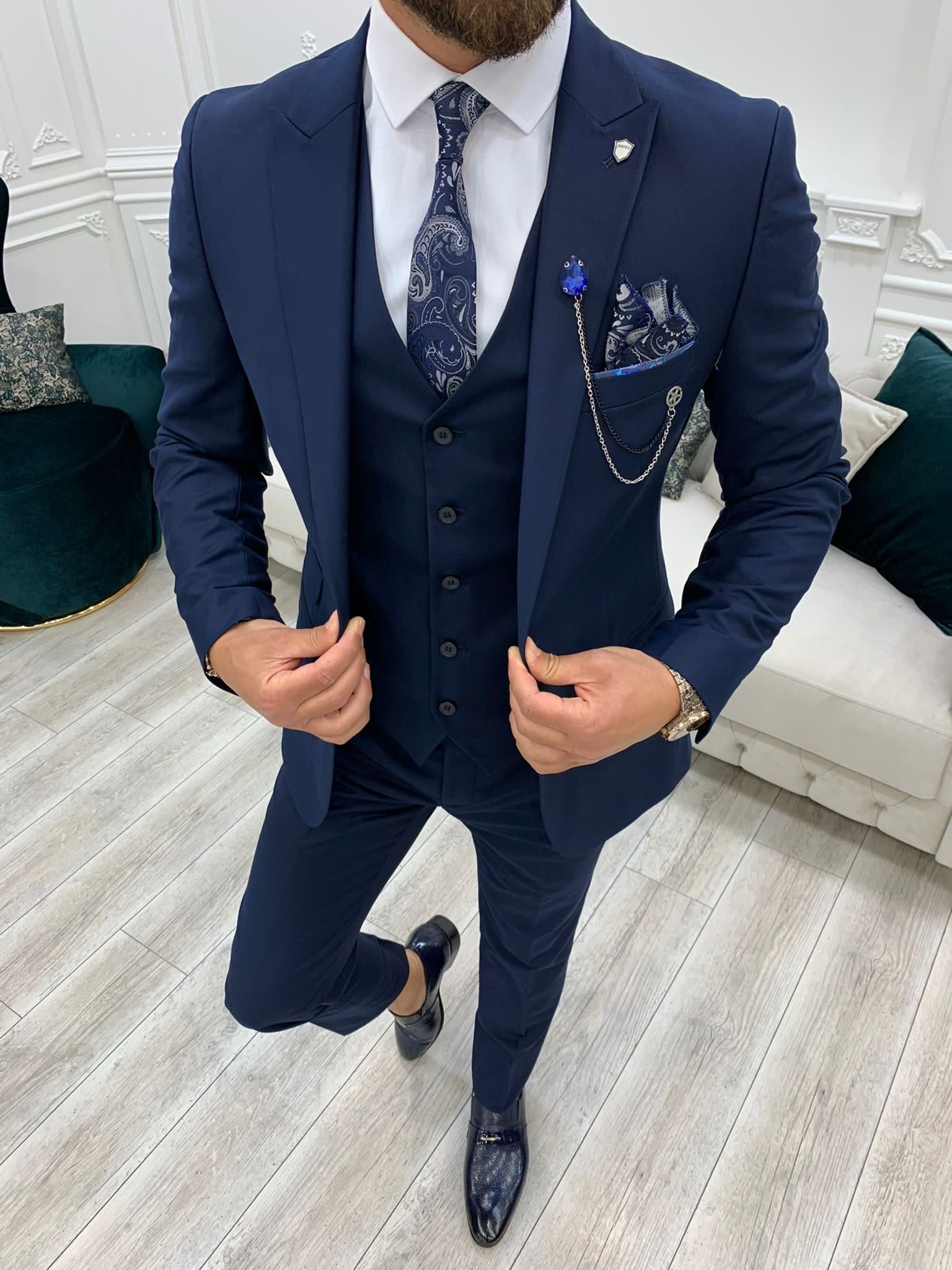 Forenzax Navy Blue Slim Fit Suit-baagr.myshopify.com-1-BOJONI