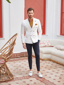 Slim-Fit Double Breasted Blazer White-baagr.myshopify.com-suit-BOJONI