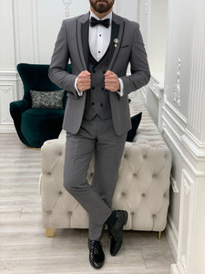 Bojoni Tishko Gray  Slim Fit Tuxedo