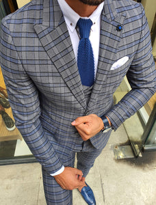 Tommy Gray Slim Fit Plaid Suit-baagr.myshopify.com-suit-BOJONI