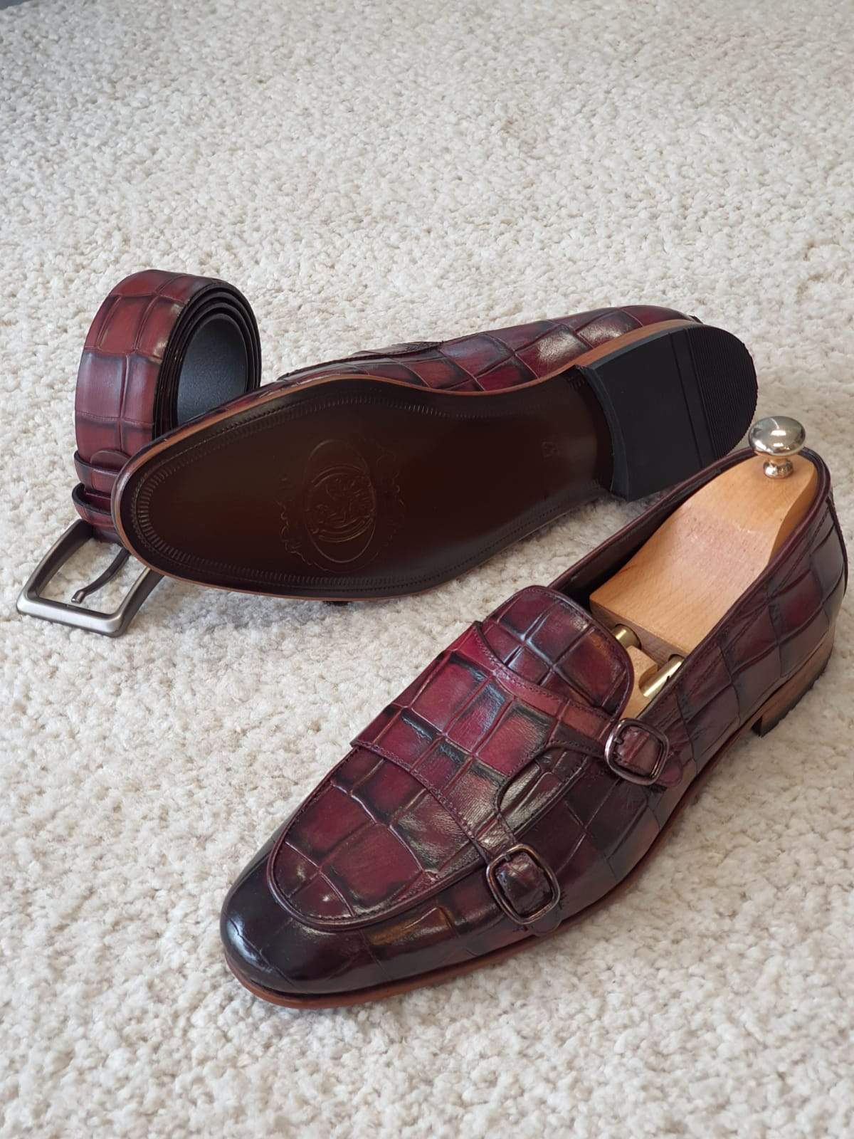 Antonio Burgundy Double Monk Strap Loafers-baagr.myshopify.com-shoes2-brabion