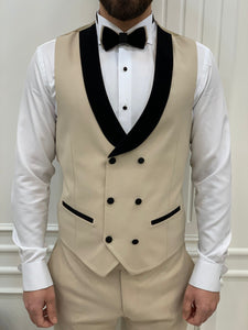 Bojoni Tishko Beige  Slim Fit Tuxedo