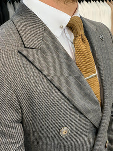 Zapali Gray Double Breasted Slim Fit  Suit-baagr.myshopify.com-1-BOJONI