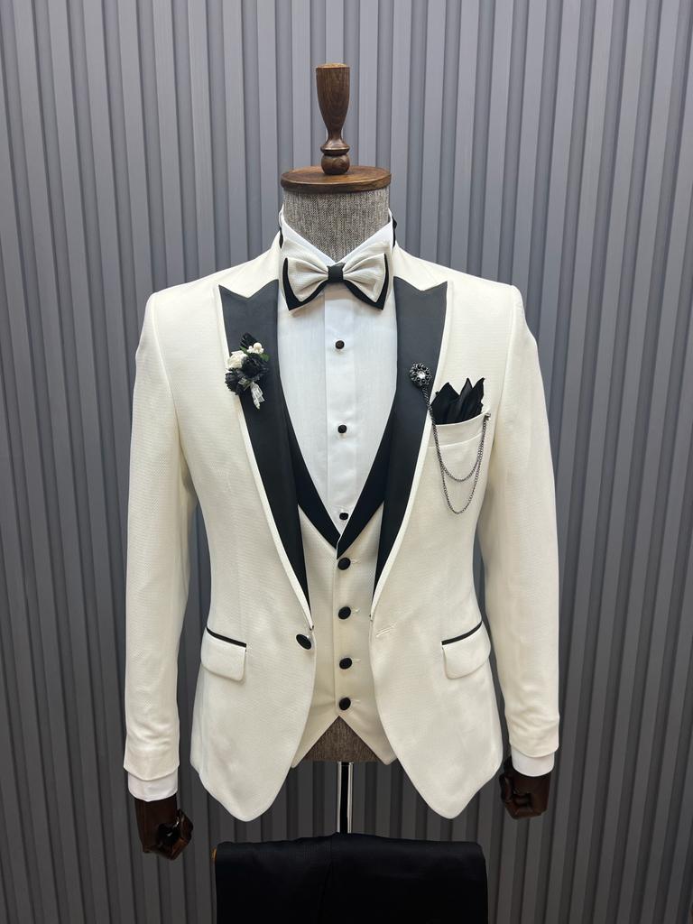 Bojoni Tommy Slim Fit White Tuxedo