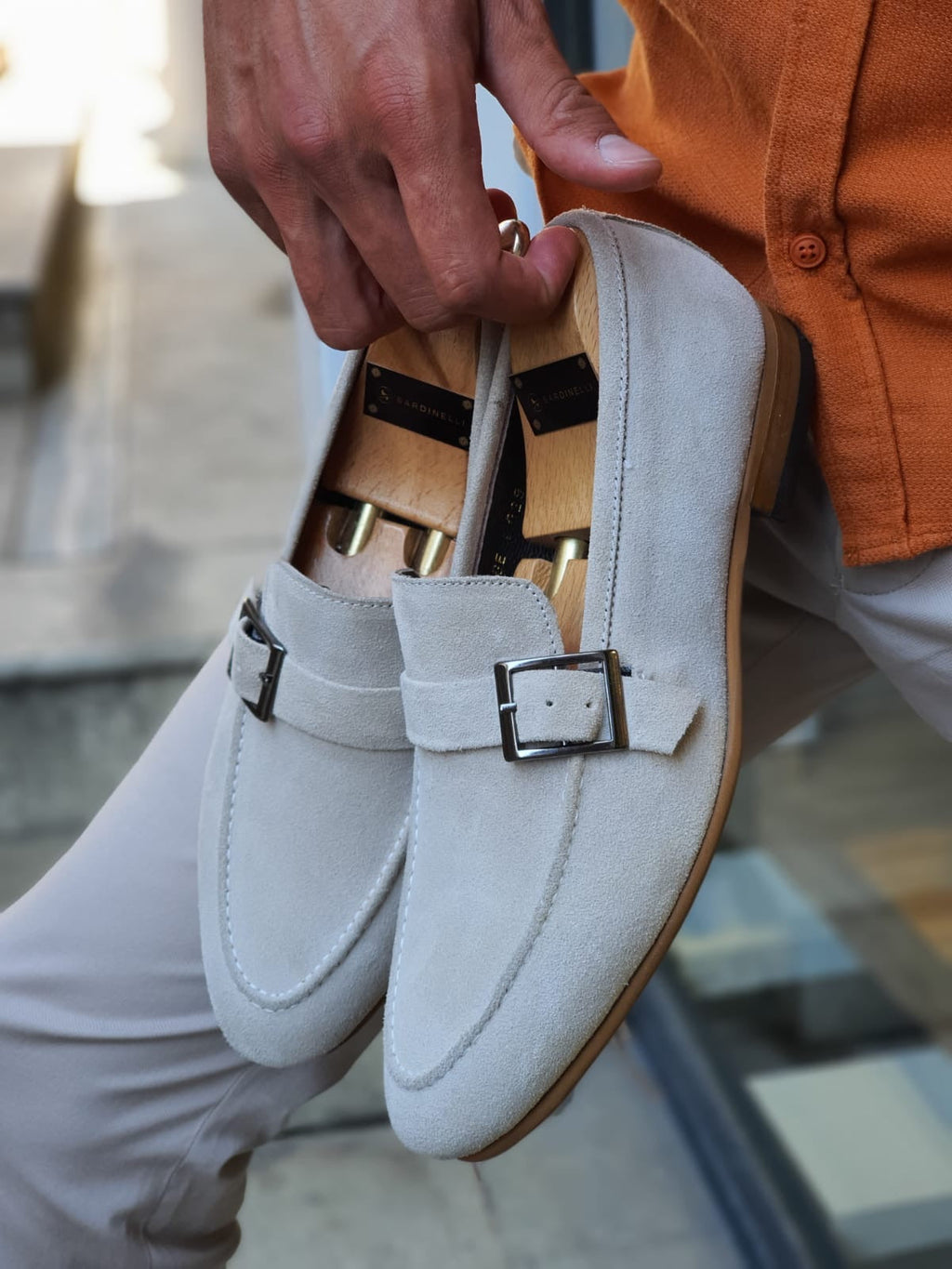 Henderson Beige Suede Buckle Loafers-baagr.myshopify.com-shoes2-BOJONI