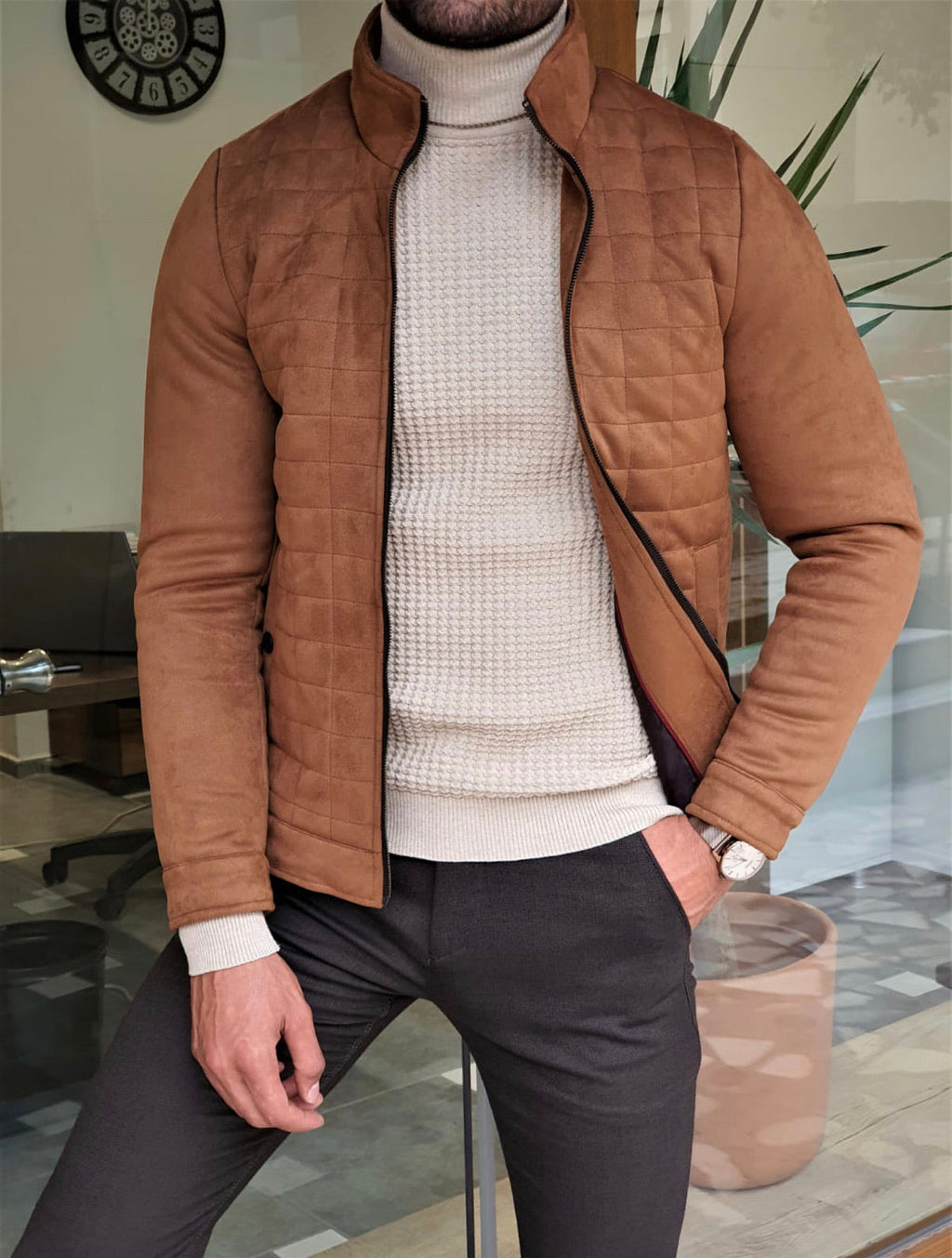 Pulko Camel Slim Fit Wool Coat-baagr.myshopify.com-Jacket-BOJONI