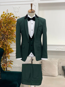 Partoni Royal Green Slim Fit Tuxedo