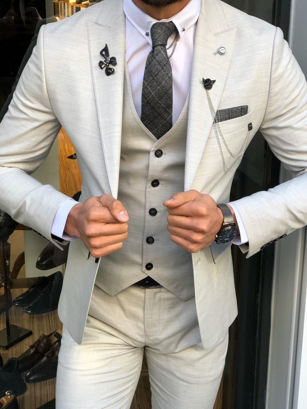 Marc Slim-Fit Suit Vest Gray-baagr.myshopify.com-suit-BOJONI