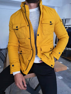 Forenzax Yellow Slim Fit Coat-baagr.myshopify.com-Jacket-BOJONI
