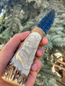 Bojoni Obsidian Handmade Sharp Knife Natural Stone