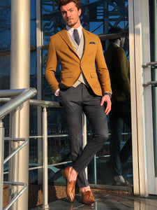 Slim-Fit Cotton  Suit Vest Camel-baagr.myshopify.com-suit-BOJONI