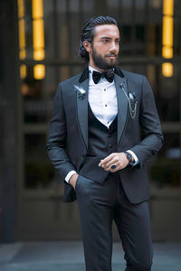 Bojoni Uluwatu Slim Fit Black Tuxedo