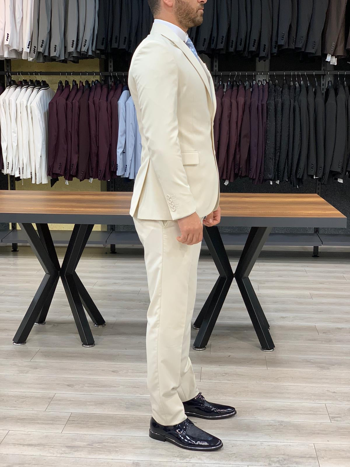 Verona Cream Slim Fit Wool Suit-baagr.myshopify.com-1-BOJONI